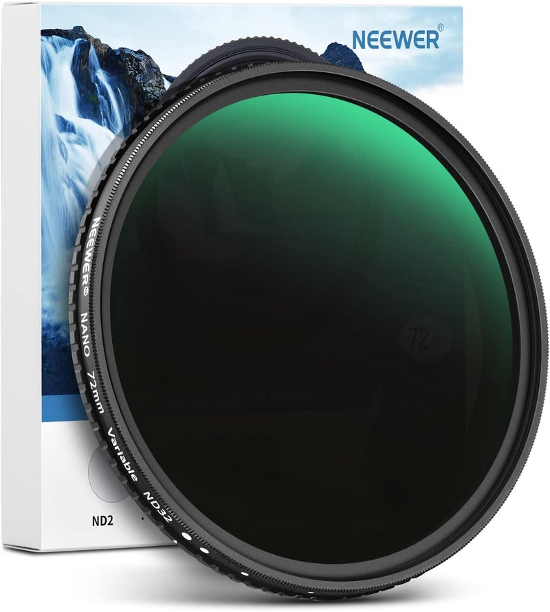 Neewer Neewer 72mm Variable ND Filter ND2 to ND32 Adjustable Neutral Density Camera Lens Filter with HD Optical Glass Nano Coating and Slim Frame - Image 1