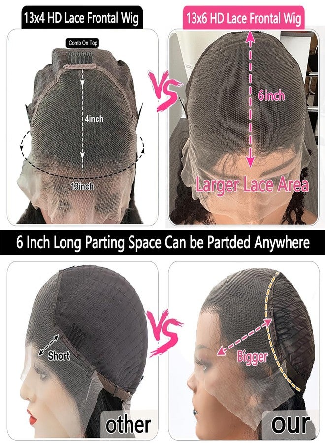 GYAJEP 32 inch 13x6 Deep Wave Lace Front Wigs Human Hair 200% Density HD Lace Front Wig Deep Curly Frontal Wigs Human Hair Pre Plucked with Baby Hair Natural Color - Image 4