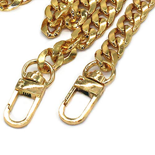 Model Worker 47" DIY Iron Flat Chain Strap Handbag Chains Accessories Purse Straps Shoulder Cross Body Replacement Straps, with Metal Buckles (Gold) - Image 2
