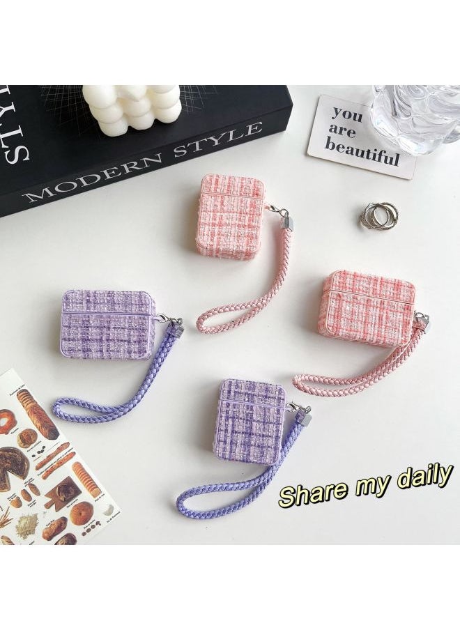 Generic - Square Lace Fabric Suitable For Apple Bluetooth Headphone Case Airpods Pro2 Protective Shell Soft 3 Generation All-inclusive Cover-Color:Pink-Applicable Model:airpods 1/2 Generation - Image 1