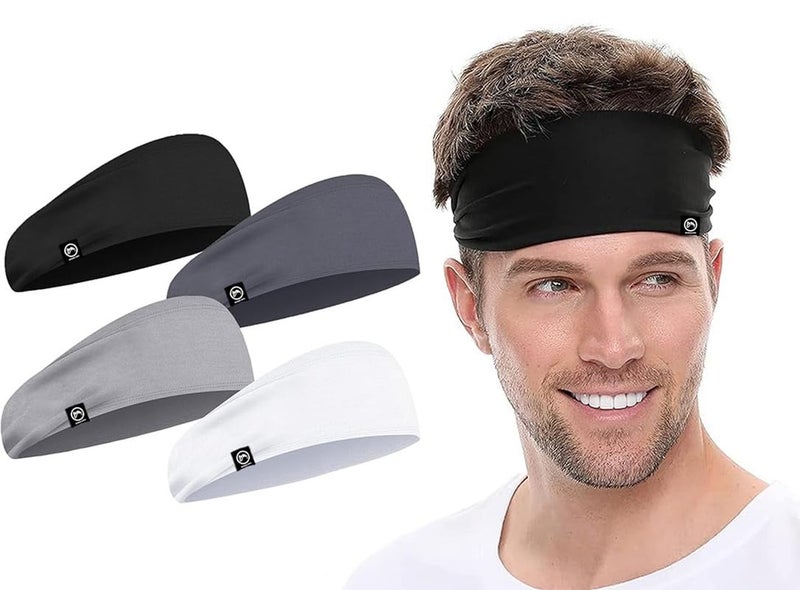 BISMAADH Men's Spandex Headband Sweatband & Sports Headband for Running, Cycling, Yoga, Exercise - Stretchy & Moisture Wicking Free Size - Image 1