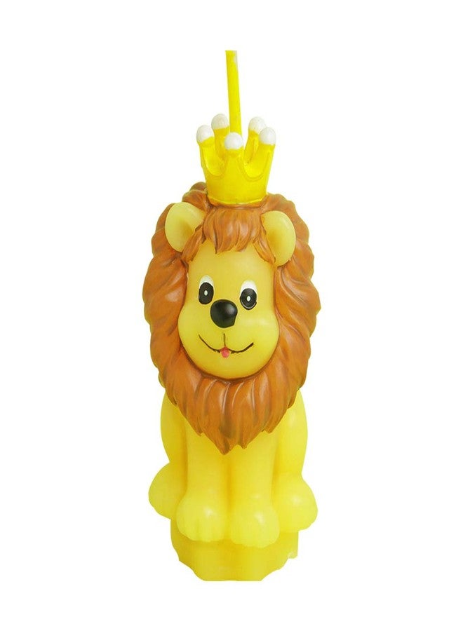 FLYPARTY Children's Birthday Candles with Greeting Card,Handmade Adorable Cute Animal Baby Shower Cake Topper Candle, Wedding Festival Zoo Theme Party Favors Decorations (Lion) - Image 1