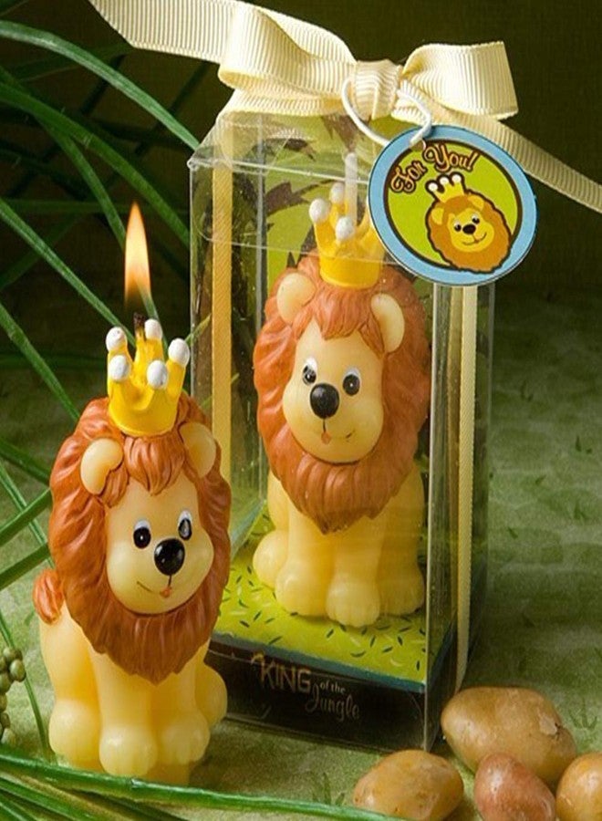 FLYPARTY Children's Birthday Candles with Greeting Card,Handmade Adorable Cute Animal Baby Shower Cake Topper Candle, Wedding Festival Zoo Theme Party Favors Decorations (Lion) - Image 4
