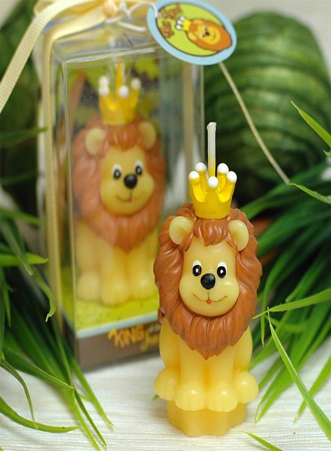 FLYPARTY Children's Birthday Candles with Greeting Card,Handmade Adorable Cute Animal Baby Shower Cake Topper Candle, Wedding Festival Zoo Theme Party Favors Decorations (Lion) - Image 2