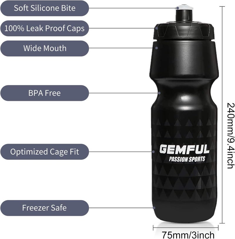 GEMFUL Cycling Water Bottle and Cage Combo - 24oz BPA-Free Squeeze Bottle with Lightweight Holder for Road, Mountain & Gravel Bikes - Image 5