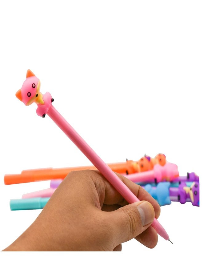 Lopenle 28PCS Smart Fox Pens Novelty Animal Gel Pen Cute Animal Topper Pens Black Ink For School Home Office Stationery Store… - Image 4