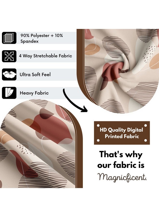 BRIDA® Stretchable Floral Geometric Printed Dining Chair Cover Set of 6 Seater Elastic Chair Seat Case Protector, Slipcovers (6 Chair Cover, Abstract Circles) - Image 4