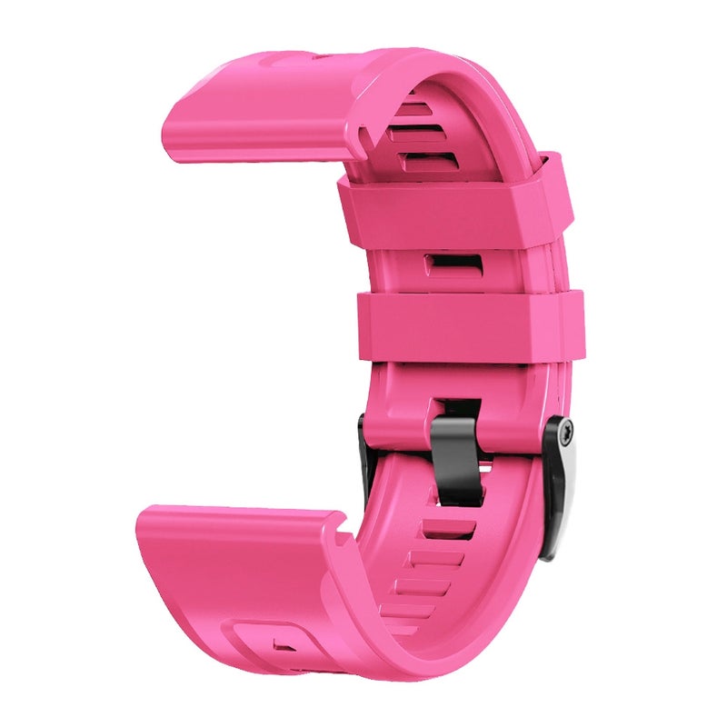 S-TOP For Garmin Forerunner 965 / 955 / 945 / 935 Screw Black Steel Buckle Silicone Watch Band(Pink) - Image 3