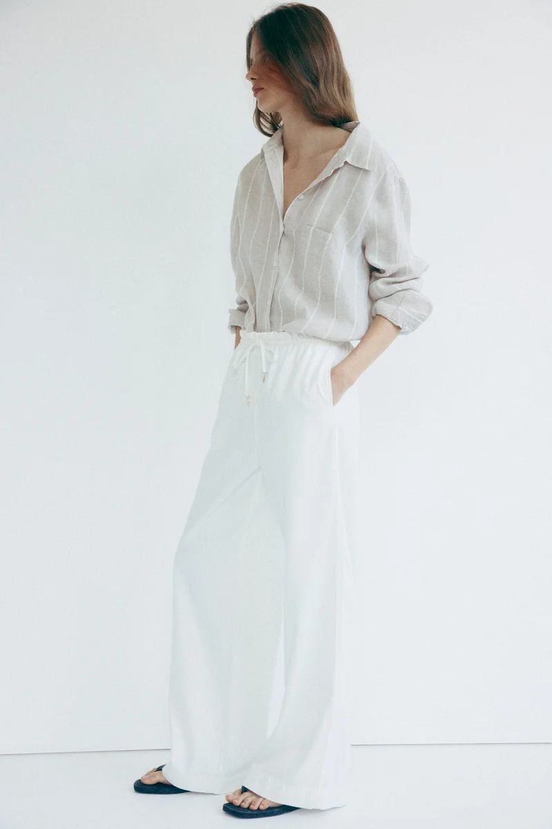 H&M Tie-belt paper bag trousers