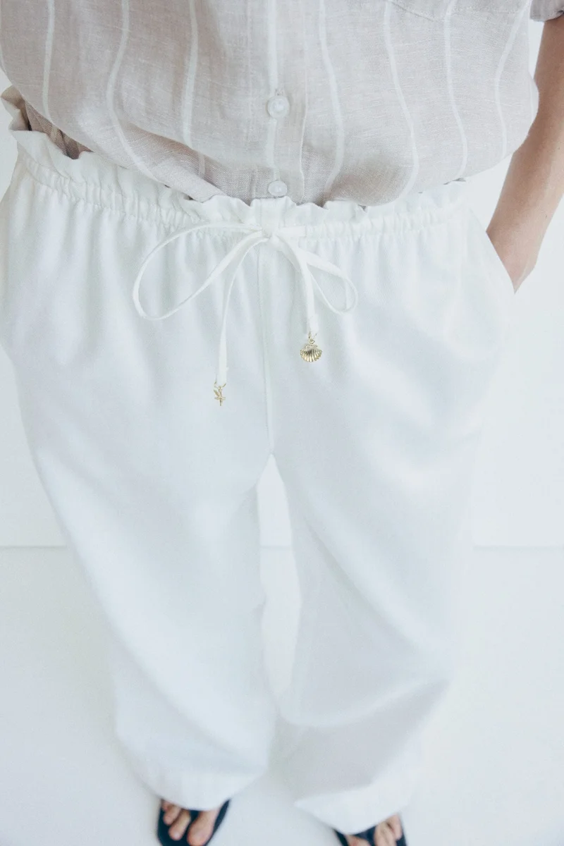 H&M Tie-belt paper bag trousers