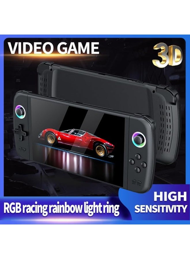 Portable Retro Gaming Console, Large 7-Inch IPS Display, Open Source Handheld Player with Double Joysticks, 128GB Storage and 30,000+ Classic Games (Gray). - Image 3