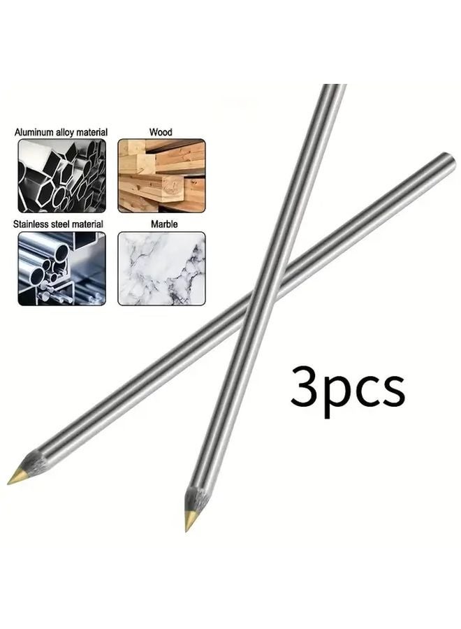 3pcs Carbide Scriber Pen Alloy Metal Scribe For Woodworking Glass Tile Cutting - Image 1