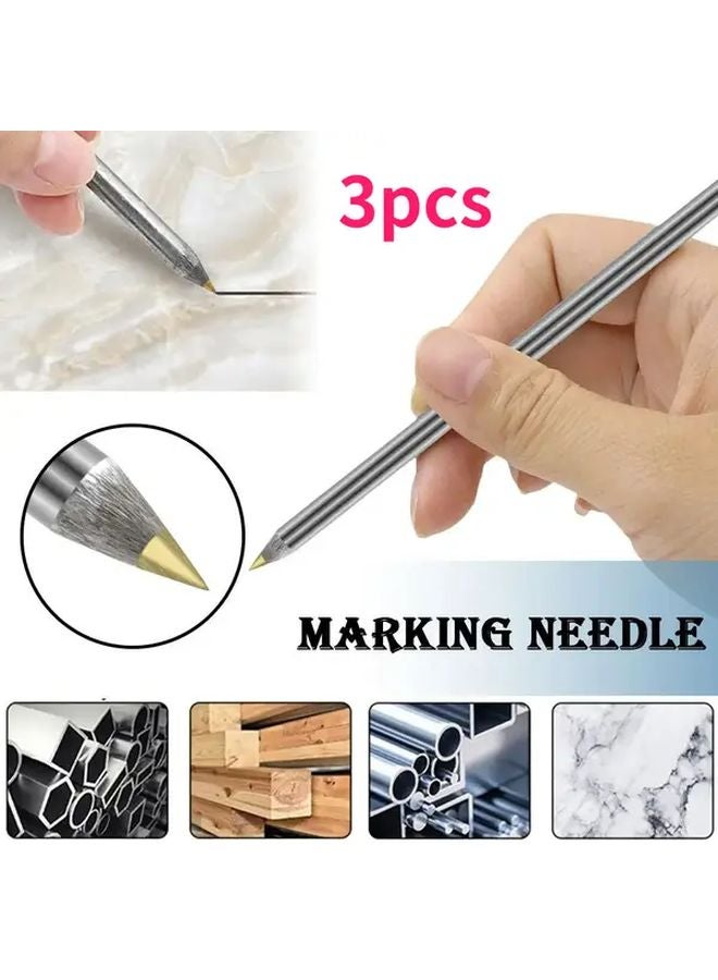 3pcs Carbide Scriber Pen Alloy Metal Scribe For Woodworking Glass Tile Cutting - Image 2
