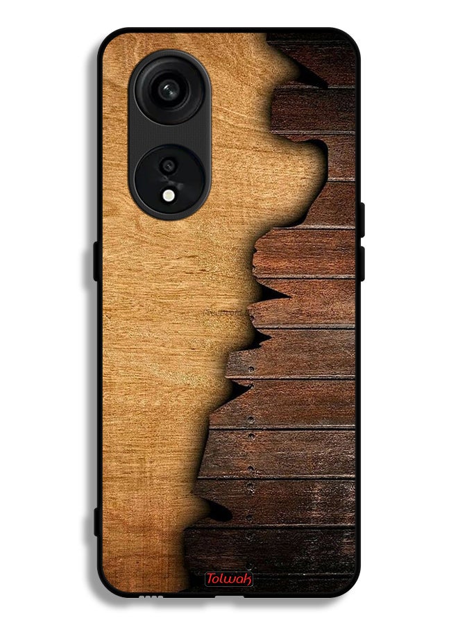 Tolwak غطاء واقي لهاتف أوبو رينو 8T 5G بنمط خشبي عتيق - Image 1