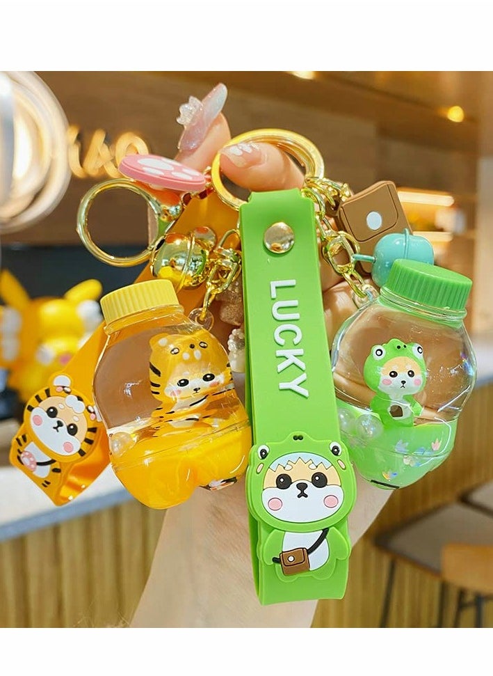 Generic - Kawaii Shiba Inu Keychain - Cute Liquid Floating Backpack Charm for Boys & Girls, Perfect Gift for Women & Car Key Ring, Green - Image 1