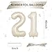 Biapian 40 Inch Cream Number 21 Balloon 21st Birthday Balloons Big Digital 21 or 12 Beige White Giant 21 Foil Balloon Helium for 12th 21st Birthday Decorations Anniversary Baby Shower Party Supplies - Image 4