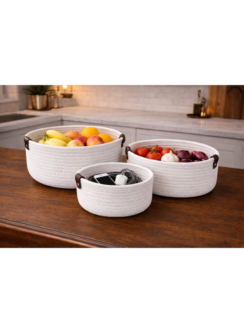 A luxurious 3-piece fabric basket set for organization and style in your kitchen. - Image 2