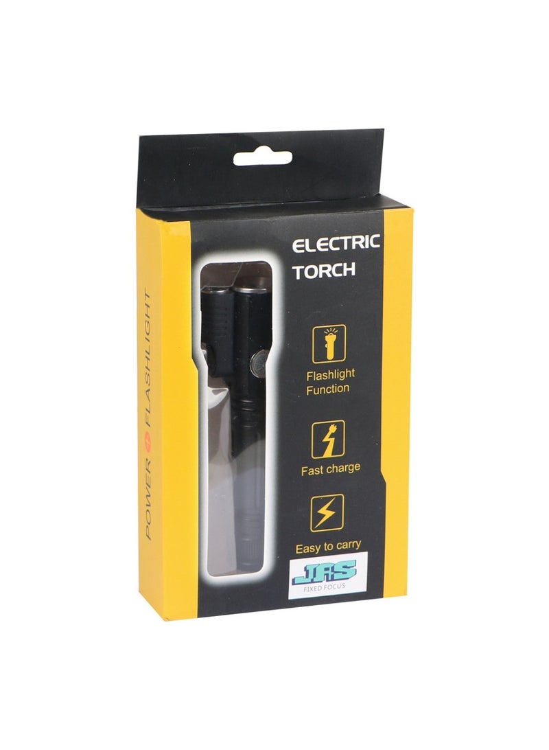 Rechargeable LED Flashlight –Black – Fixed Focus – 18650 Li‑ion 1200 mAh – Waterproof & Durable – Ideal for Camping, Hiking, Emergency - Image 5