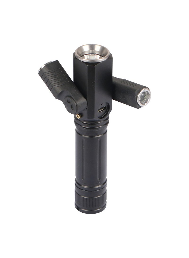 Rechargeable LED Flashlight –Black – Fixed Focus – 18650 Li‑ion 1200 mAh – Waterproof & Durable – Ideal for Camping, Hiking, Emergency - Image 3