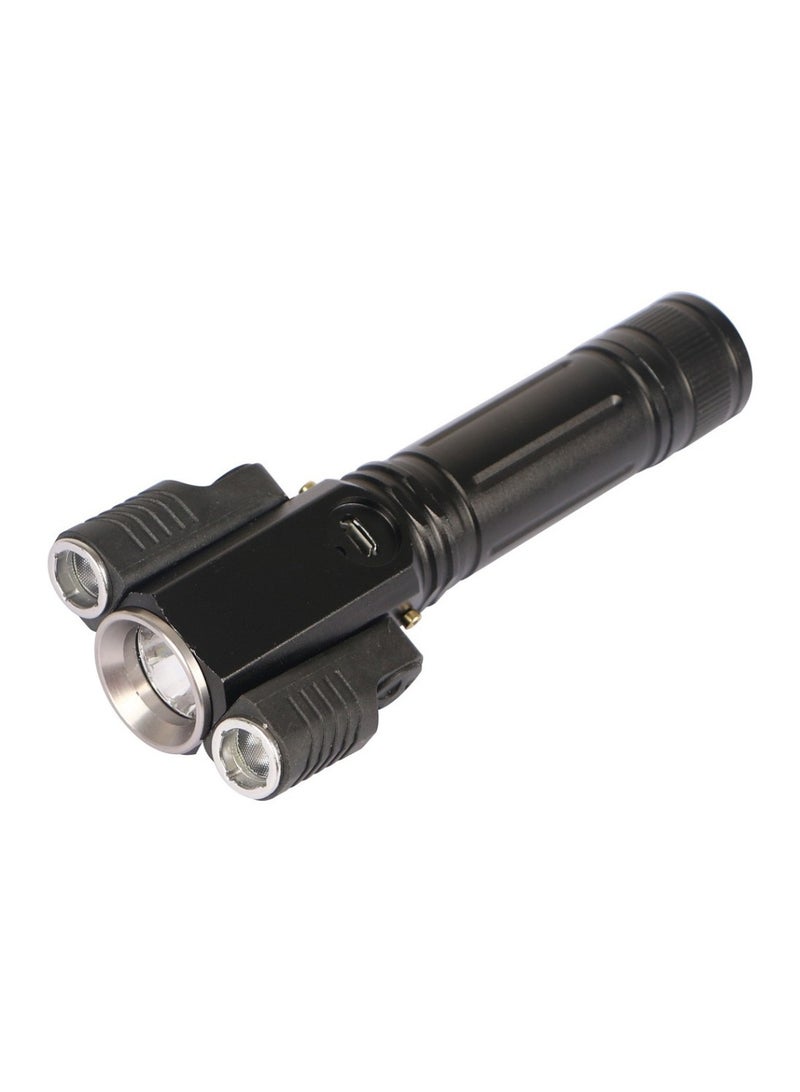 Rechargeable LED Flashlight –Black – Fixed Focus – 18650 Li‑ion 1200 mAh – Waterproof & Durable – Ideal for Camping, Hiking, Emergency - Image 1