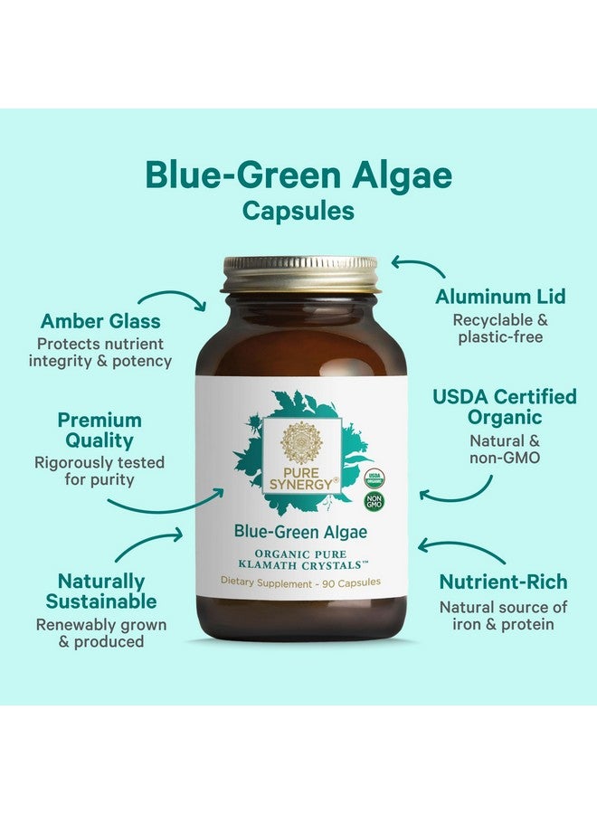 بيور سينرجي كبسولات الطحالب الخضراء المزرقة من بيور سينيرجي | غذاء خارق بالكلوروفيل | مكمل غذائي عضوي خارق من الطحالب الخضراء المزرقة من شركة AFA | يدعم الطاقة وصفاء الذهن وإزالة السموم (90 كبسولة) - Image 2