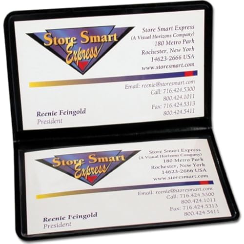STORE SMART StoreSMART Black Folding Business Card Holders - 10 Pack - Polypropylene Plastic (RPP2915BK10) - Image 1