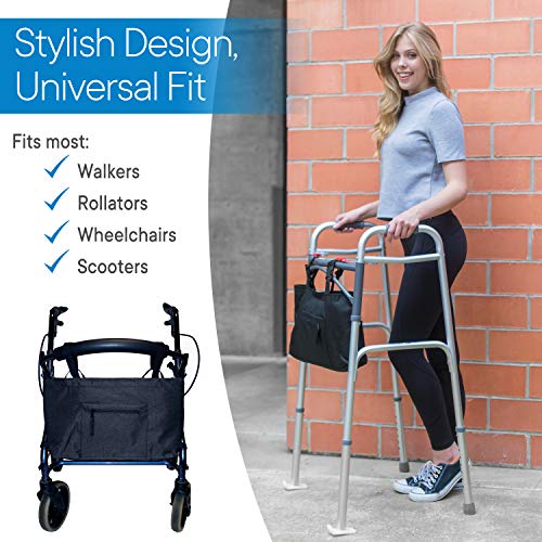 RMS Water Resistant Tote Bag for Walker, Rollator or Scooter (Black) - Image 5