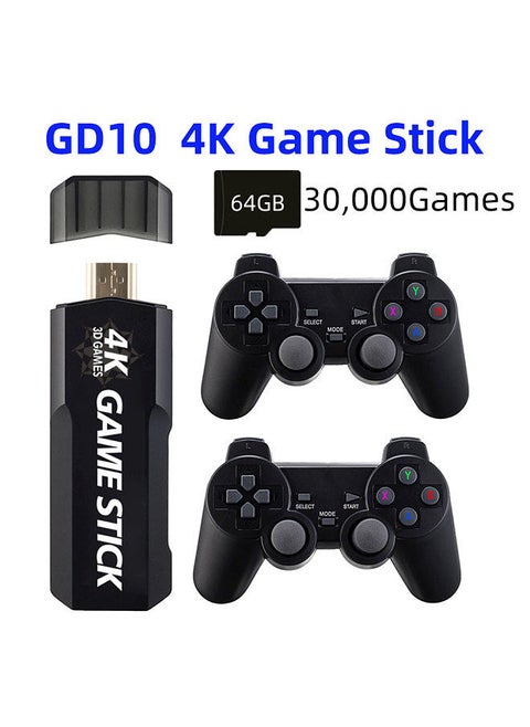 GD10 Game Stick Built-in 30000 Games 64GB 2.4G Wireless Controller HD Retro Video Game Console 4k HD Video Game Console