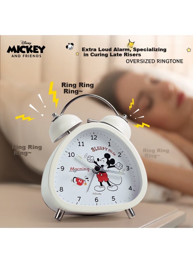Disney Disney Children's Alarm Clock Student Special Wake-up Artifact Silent Bedside Clock Night Light Double Bell Large Volume Cartoon Boys And Girls Desktop Alarm Clock Mickey - Image 1
