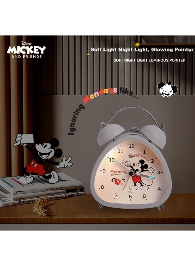 Disney Disney Children's Alarm Clock Student Special Wake-up Artifact Silent Bedside Clock Night Light Double Bell Large Volume Cartoon Boys And Girls Desktop Alarm Clock Mickey - Image 2