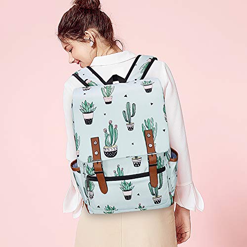 FEWOFJ Cactus Laptop Backpack for Girls Women,College School Bookbags for Teenagers - Image 2