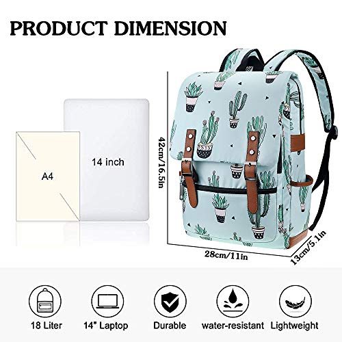 FEWOFJ Cactus Laptop Backpack for Girls Women,College School Bookbags for Teenagers - Image 5
