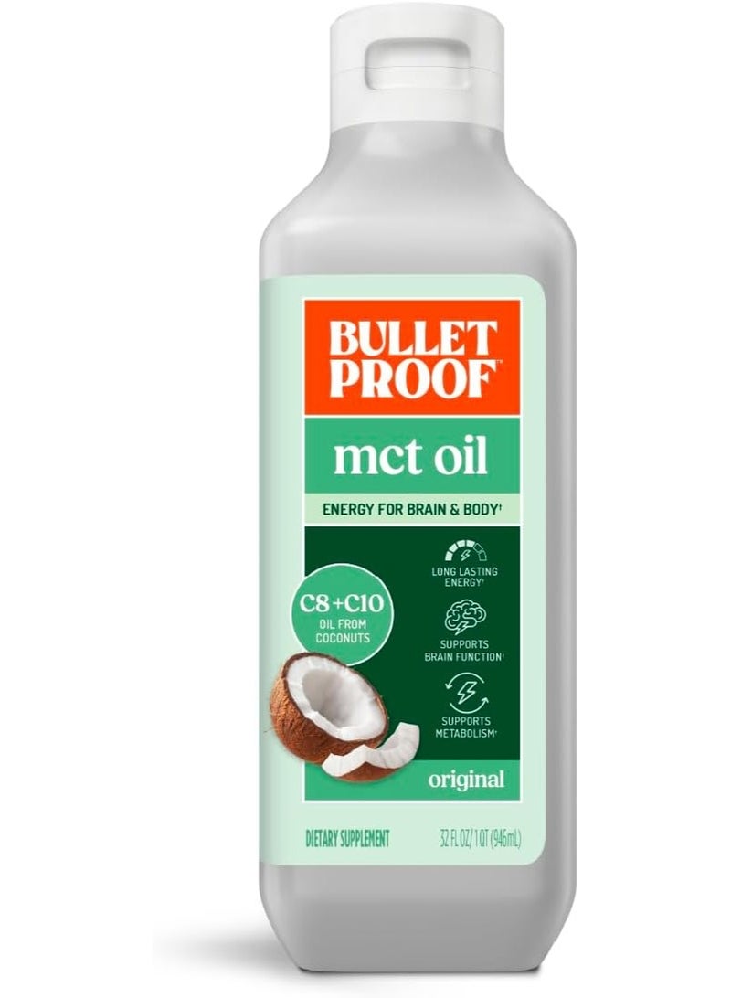 Bulletproof MCT Oil Made with C10 and C8 Oil, 32 Ounces, Keto Supplement for Sustained Energy, Brain and Body Fuel, Add to Coffee and Smoothies - Image 1