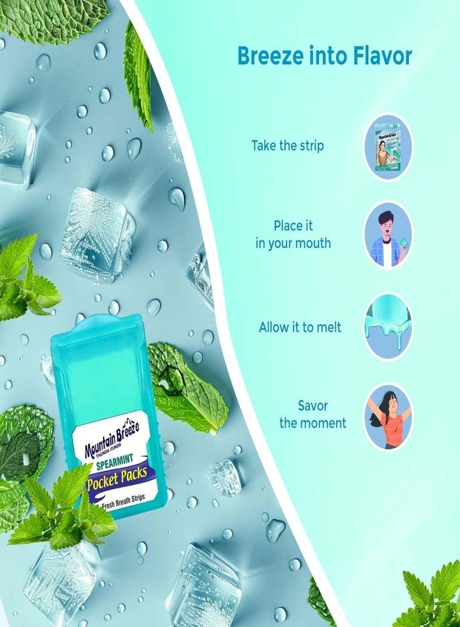 Mountain Breeze Oral Hygiene Mouth Freshener Sugar Free Spear Mint Flavoured Breath Strips (24 Strips Each Cassatte)-Pack of 1(3 Cassette) New - Image 3
