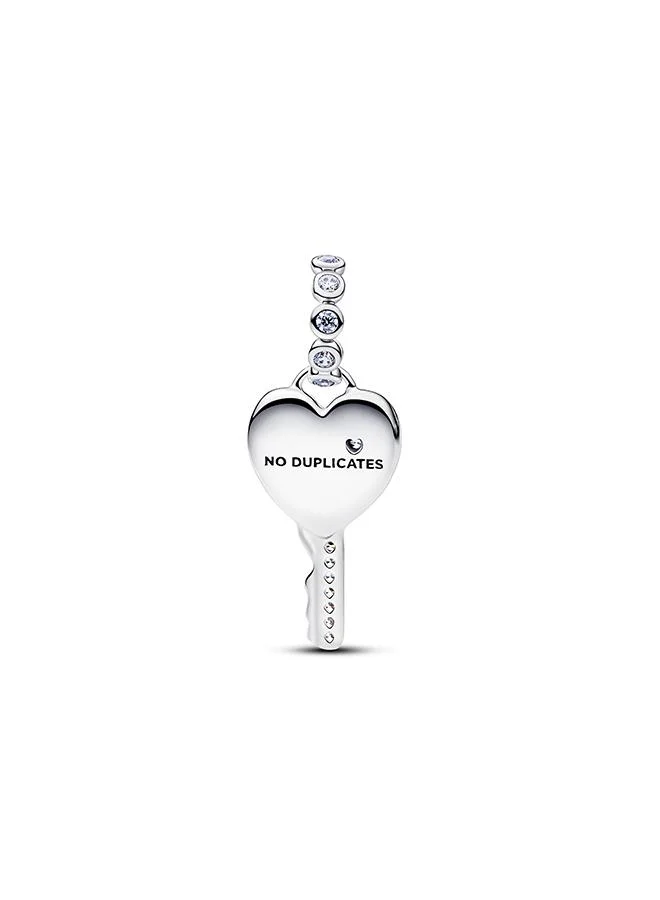 PANDORA Opalescent Heart Key Dangle Charm