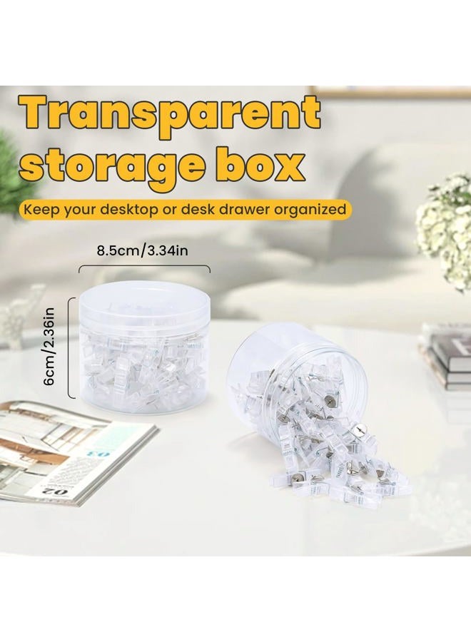 TLKKUE Push Pin Clips for Cork Board, 50 PCS Transparent Push Pins Decorative Thumb Tacks for Cork Board Photos Documents Drawings Maps Office Classroom Home Craft Projects - Image 5