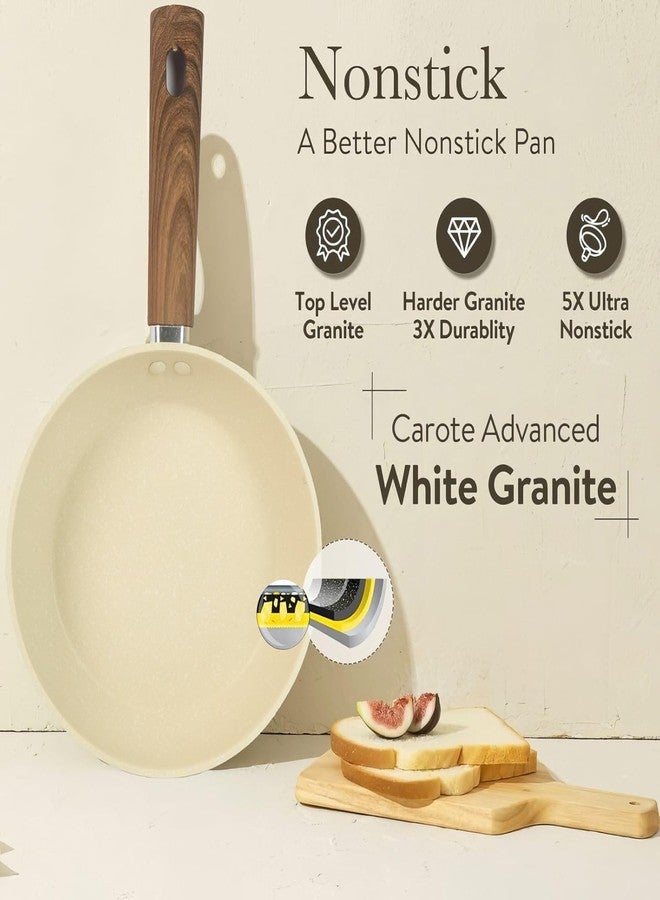 VENDICS Non-Stick Frying Pan with Wood Finish Handle – 24cm Induction Base Skillet for Healthy Cooking (Pack of 1) - Image 3