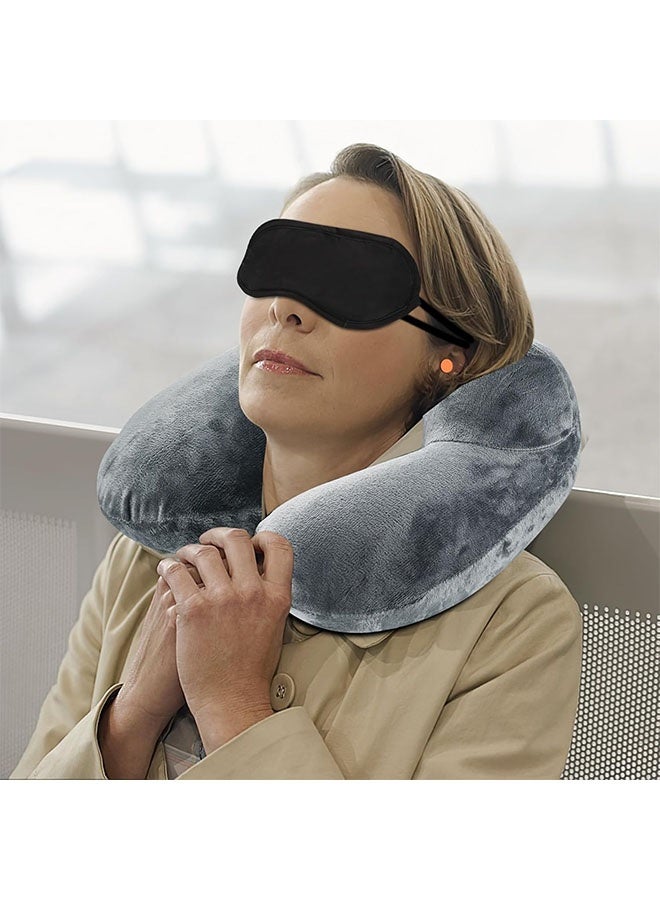 MLADEN U-Shaped Neck Support Pillow Memory Foam Travel Pillow for Airplanes Neck Flight Pillows Adult Memory Foam Neck Pillow, Adjustable Flight Pillow, Ergonomic Neck Pad (Grey) - Image 5