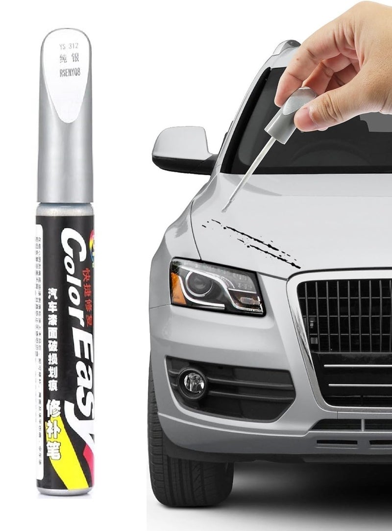 CHEENNY Car Scratch Remover Touch Up Paint Pen Automotive Car Paint Pen 2 In 1 Car Paint Scratch Repair for Deep Scratches Special-Purpose Car Paint (Silver) - Image 1