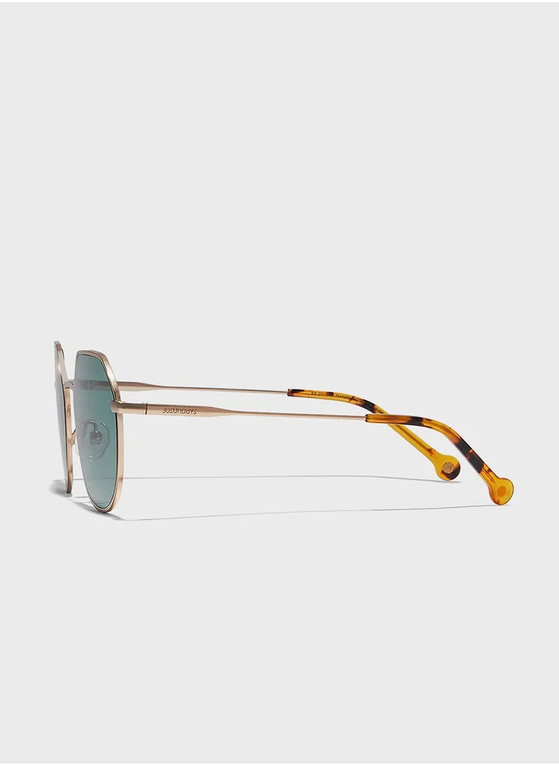 30 سندايز Turn Up Round Sunglasses