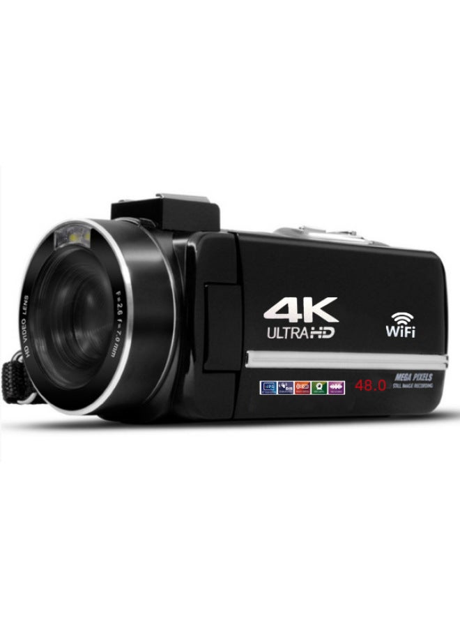English Products 4K HD Digital Camera Suitable For 48MP With Microphone Touch Screen 4kwifi-Body Color:Standard Black English Version + Hood + Microphone + Upgraded Three-color Led Light + Handheld Stabilizer - Image 3
