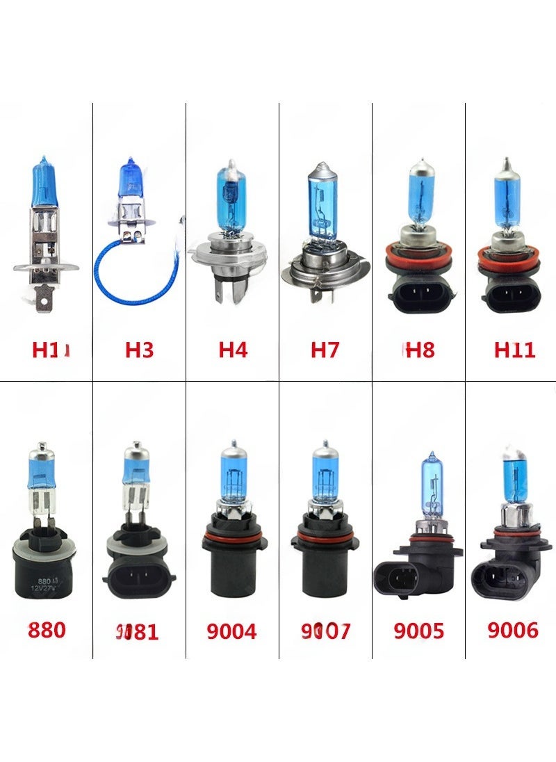 Generic Super white car headlight halogen bulb 12V car quartz lamp H1 H3 H4 9006 more than 9007 H11-100W 