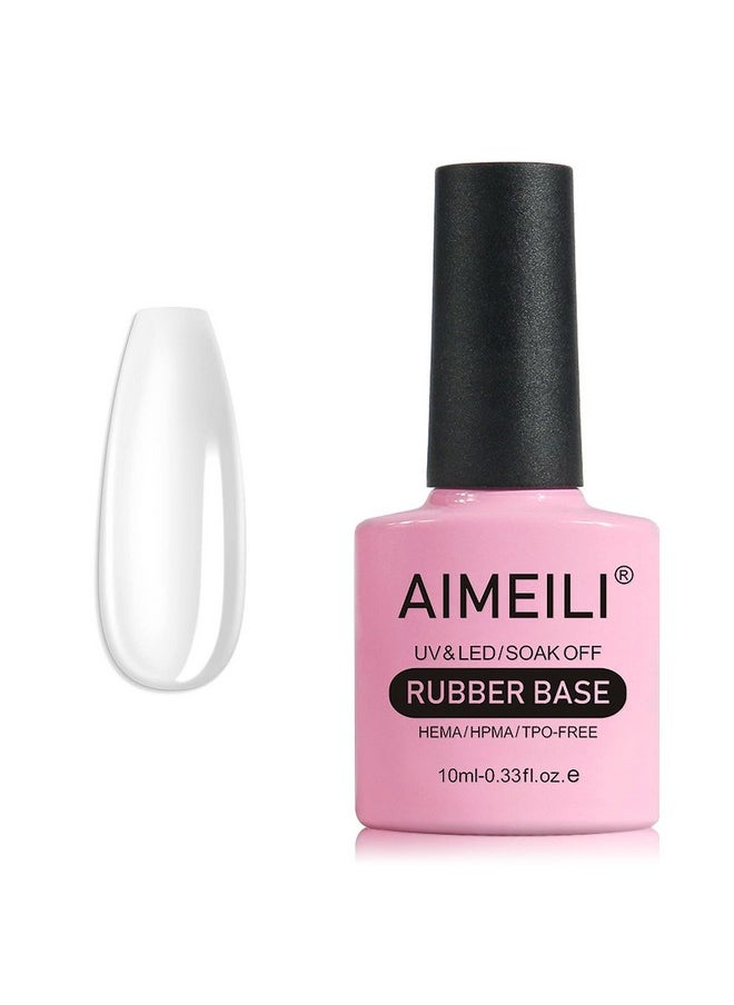 AIMEILI Clear Rubber Base Gel For Nails Soak Off U V Led Hema Free Clear Sheer Gel Nail Polish 4 In 1 Nail Strengthenenhancebase Coatcolor Gel Polish 10Ml  - Image 1