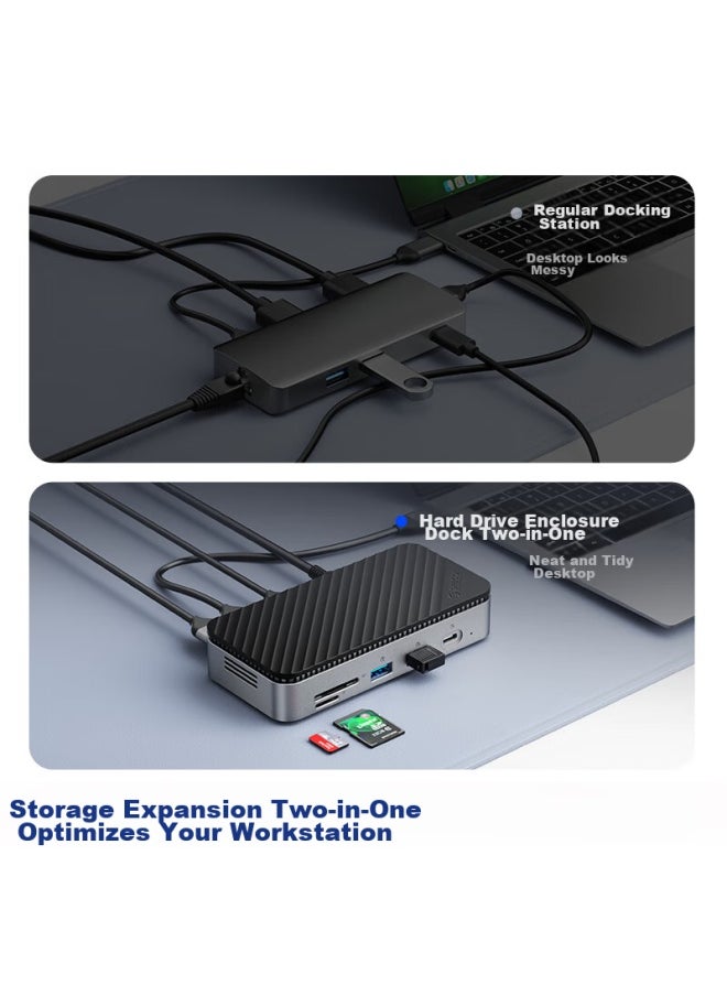 Orico Orico Hard Drive Enclosure Expansion Dock, Type-c To Ethernet Port, M.2 Nvme Ssd Portable Hard Drive Enclosure, Usb3.2 High-speed Laptop Macbook Expansion Dock (without Hard Drive), M2p7  - Image 1