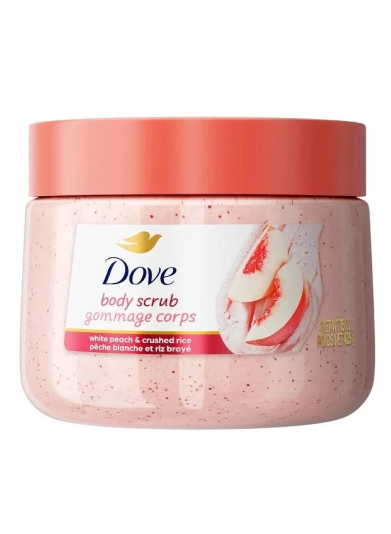 Dove body scrub White Peach & Crushed Rice 425 g - Image 1