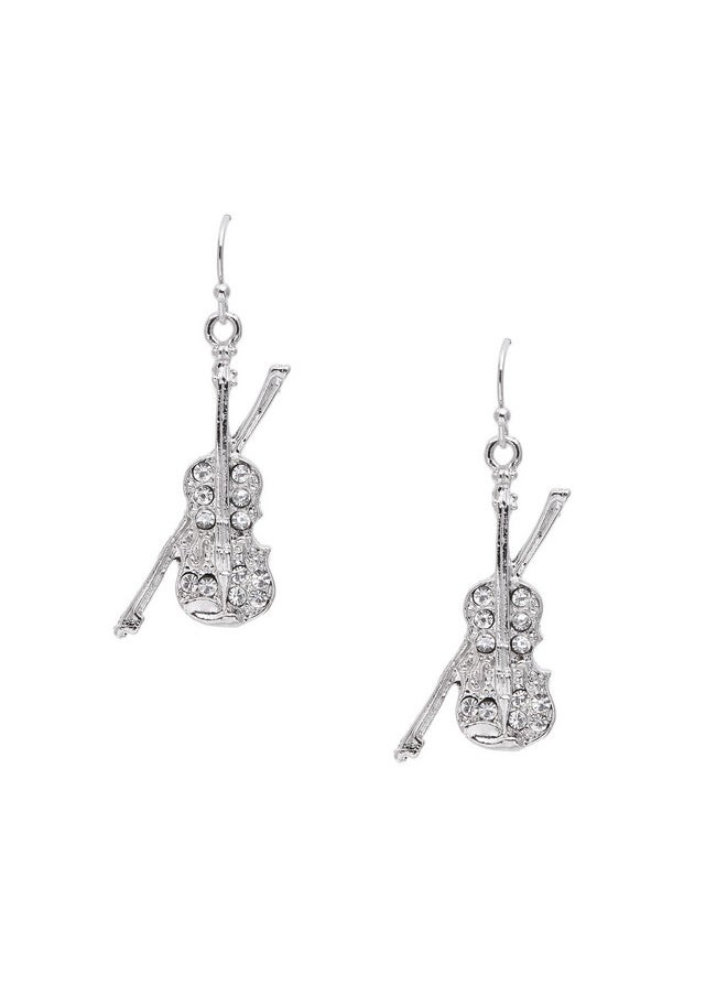 chelseachicNYC - Memorable Dangling Violin And Bow Earrings - Image 1