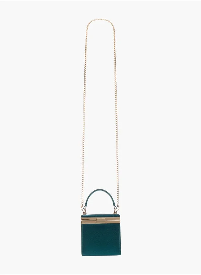 فلورا بيلا من شو إكسبرس Women Textured Crossbody Bag with Detachable Strap and Clasp Closure