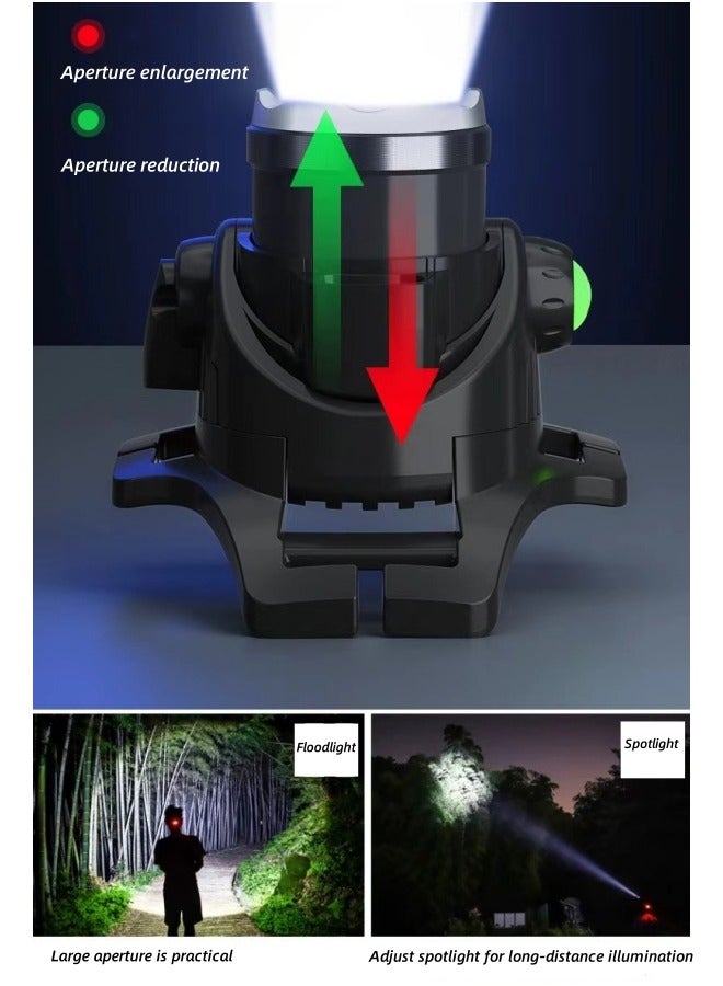 LED Rechargeable Headlamp,USB Head Lamp Super Bright with 3 Modes & Waterproof Zoomable Head Lights for Forehead,Smart Sensing Headlamp,with T6 Lamp Bead,90° Adjustable Headlamps for Camping Hiking Hunting Fishing Car Repair