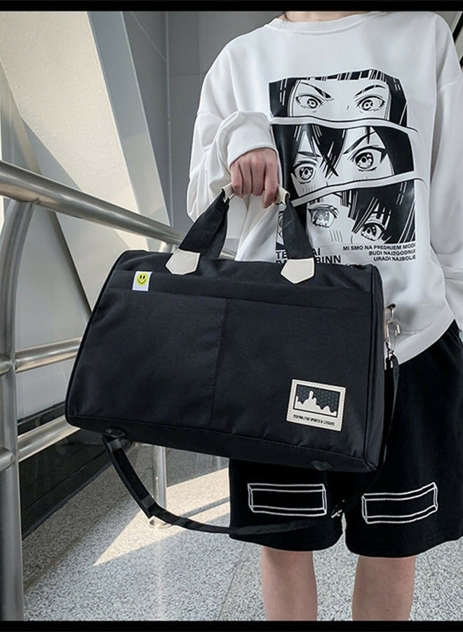 Loquat Basics Large Capacity Nylon Luggage Bag Travel Bag Duffel Bag Light Black - Image 2