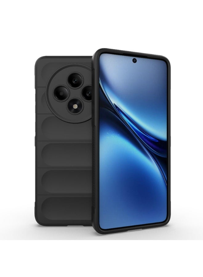 Premium Protection Back Silicone Case Compatible with Oppo Reno 12F Magic Shield Shockproof Case with Camera Protection (Black) - Image 1